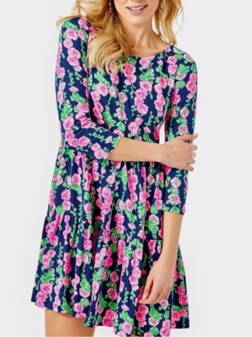 Lilly Pulitzer Sz XXL Geanna Swing Dress oyster bay navy de vine